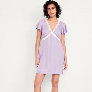 Old Navy NWT Crepe Lavender Lace Fit and Flare Dress
